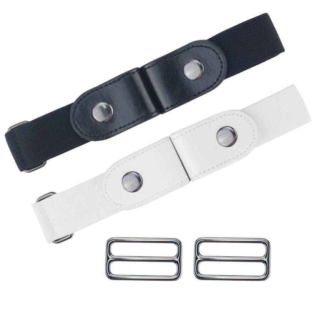 7463 2 Pack No Buckle Elastic Belts For Women Men, Show Jeans